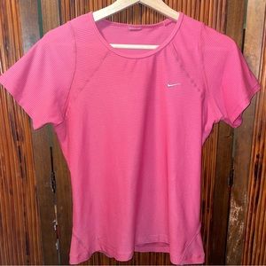NikeFit Pink Mesh Crewneck Tee